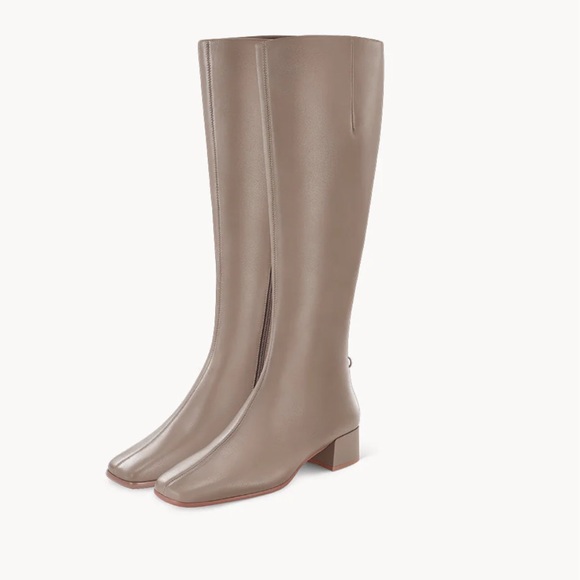 7or9 BOOT milk coffee KNEE HIGH women’s boot size 8 KHAKI 30mm height SHEEPSKIN - Picture 4 of 16